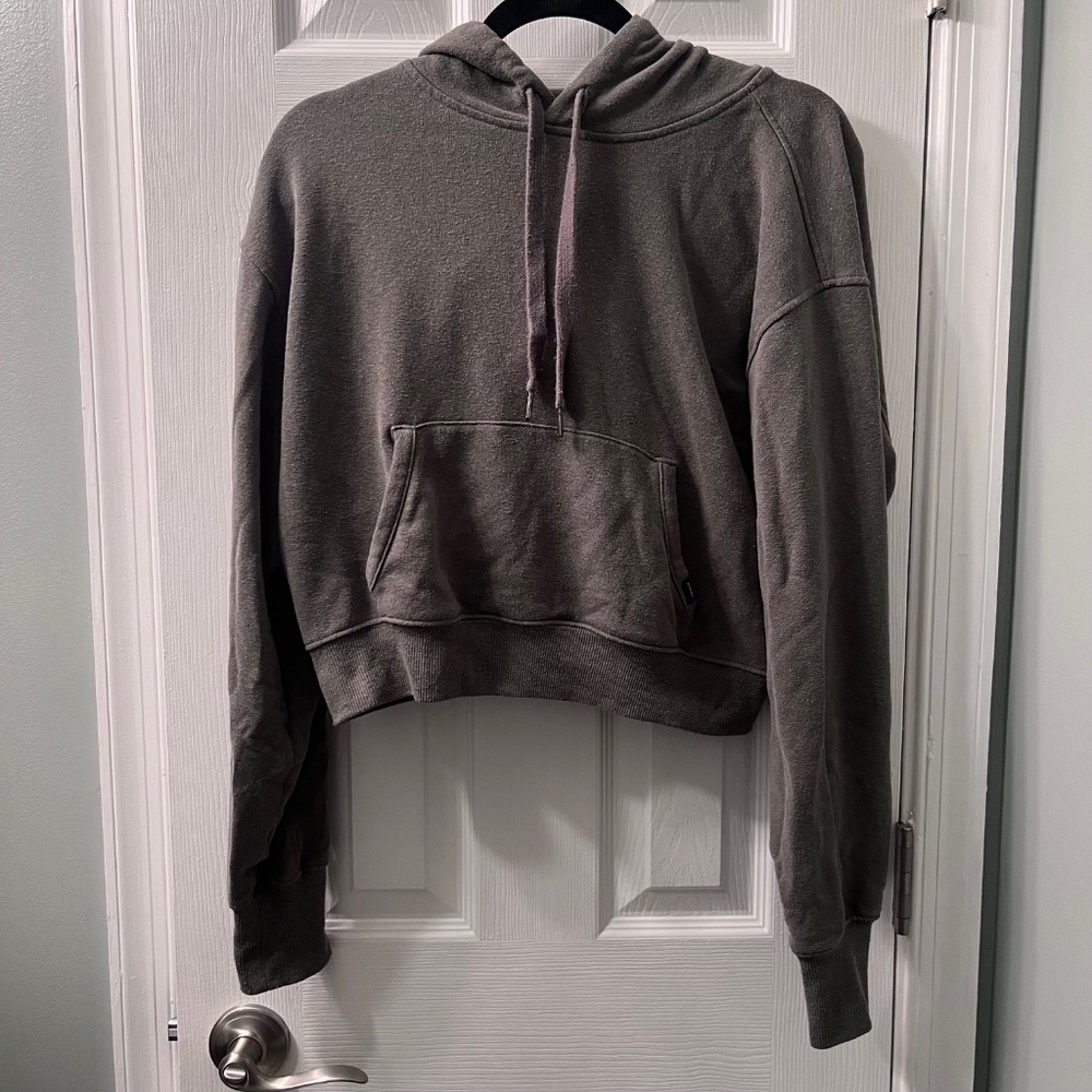 Prana Olive Green Cozy Up Crop Hoodie